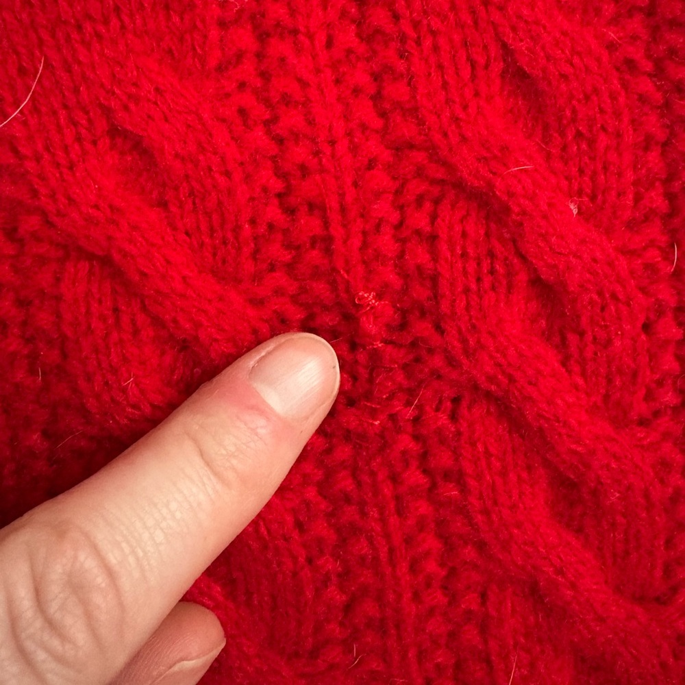 Vintage Pendleton Wool Red Cable Knit Turtleneck … - image 4